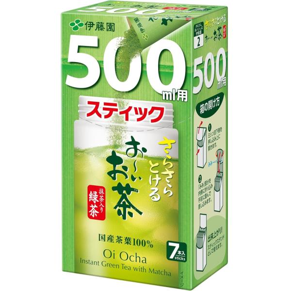 伊藤園 500mL用即溶麥茶粉 / 綠茶粉 1盒(7包入)