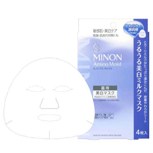 MINON 蜜濃 氨基酸保濕美白牛奶面膜 1盒(20ml x 4片入)