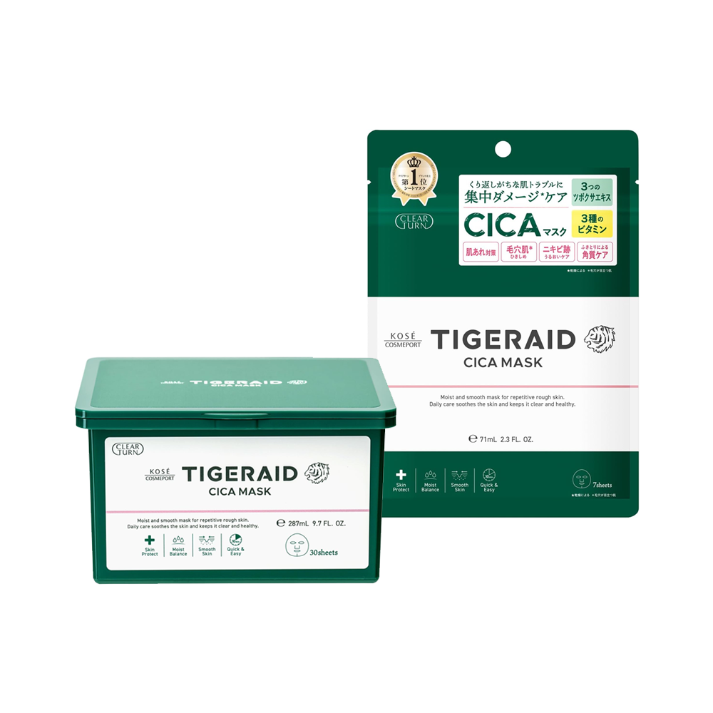Clear Turn Tigeraid CICA 痘痘肌修復面膜 30 片 KOSE