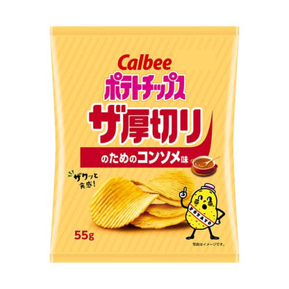 Calbee卡樂比 厚切洋芋片 鹽味 / 高湯味 55g