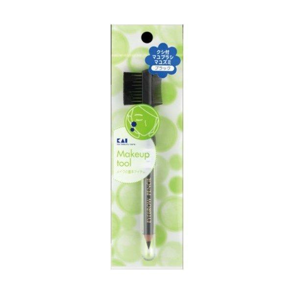 KAI 貝印 美妝用品 眉刷 眉筆 附梳眉刷眉筆 棕色 ／ 黑色