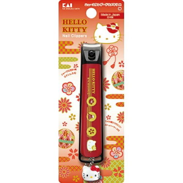 KAI 貝印 指甲刀 和風 Hello Kitty 新標準款指甲刀 (梅花S(小) / 山茶花M(中))