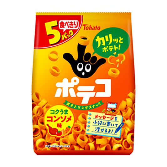Tohato 東鳩 零食 洋芋片 5P Poteco 濃湯風味 95g (19g x 5 袋)