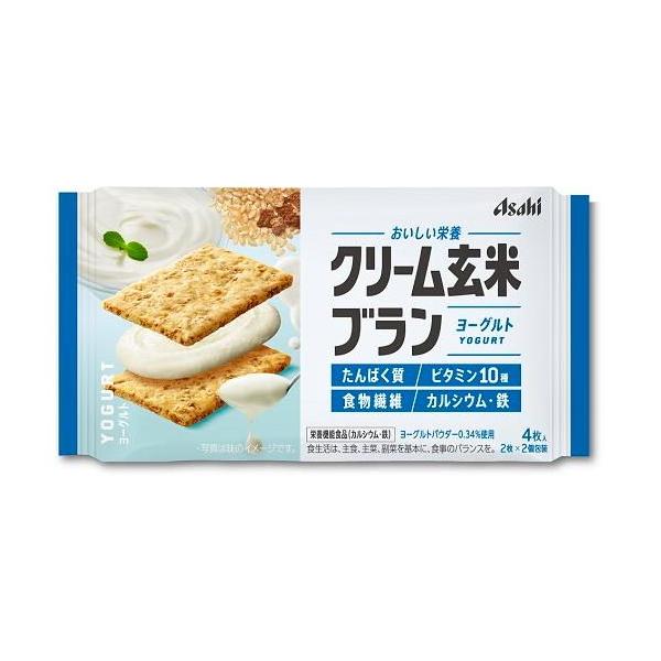 Asahi 朝日食品 零食 餅乾 奶油糙米麩優格 夾心餅乾 4片裝（2片 x 2 包）