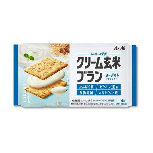 Asahi 朝日食品 零食 餅乾 奶油糙米麩優格 夾心餅乾 4片裝（2片 x 2 包）