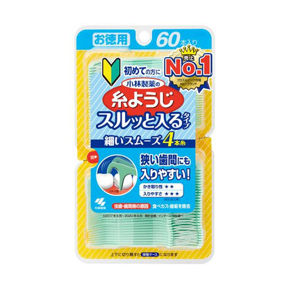 小林製藥 牙線棒 適合緊密牙縫 1盒( 60 支)