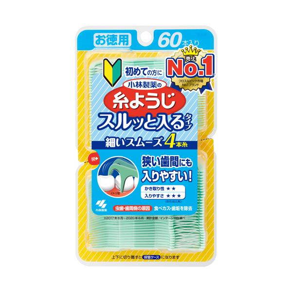 小林製藥 牙線棒 適合緊密牙縫 1盒( 60 支)