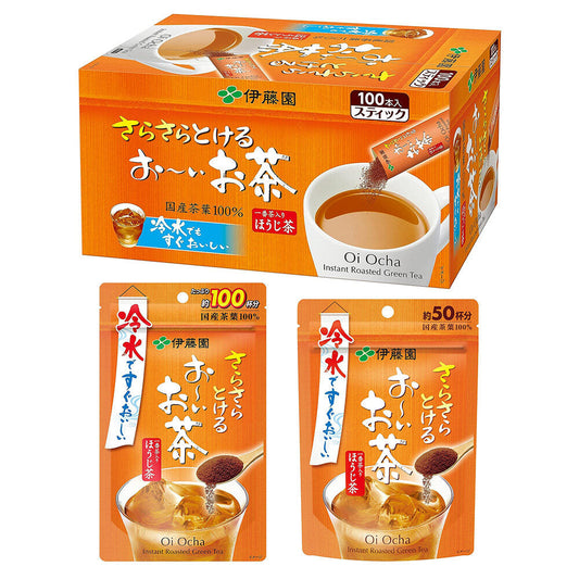 伊藤園 可冷泡 伊藤園 易溶粉末焙茶 100杯