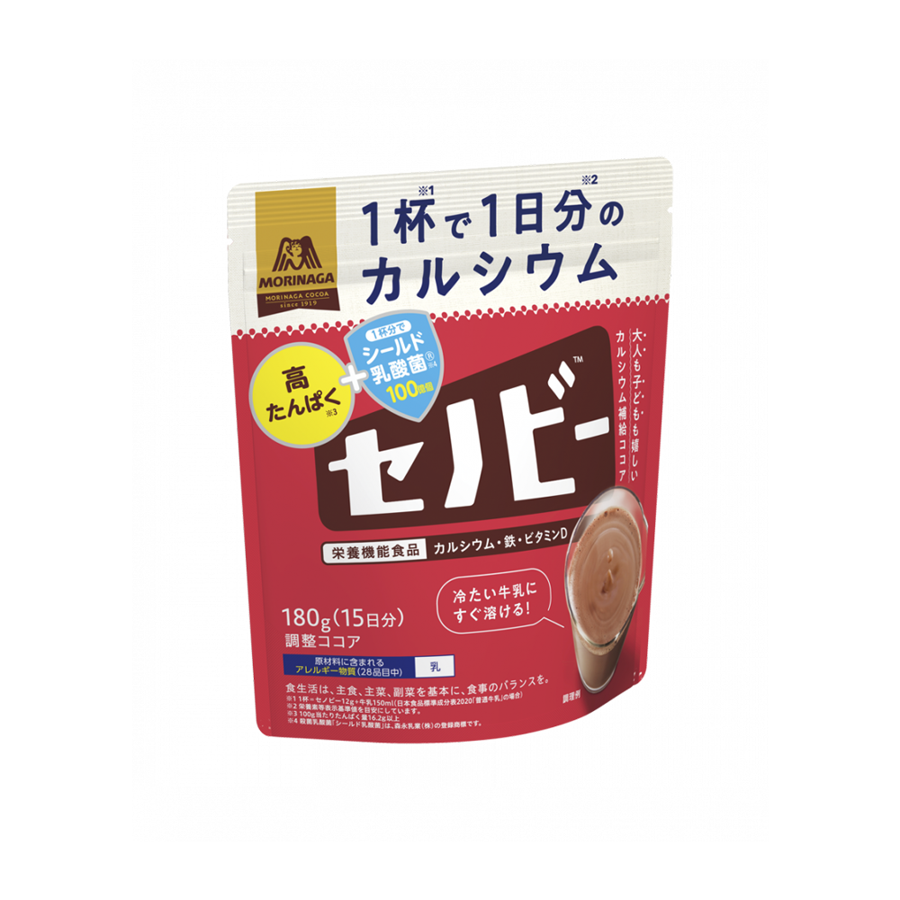 MORINAGA 森永製菓 senobi 可可 鈣質可可 1袋 早餐 營養點心（180g）