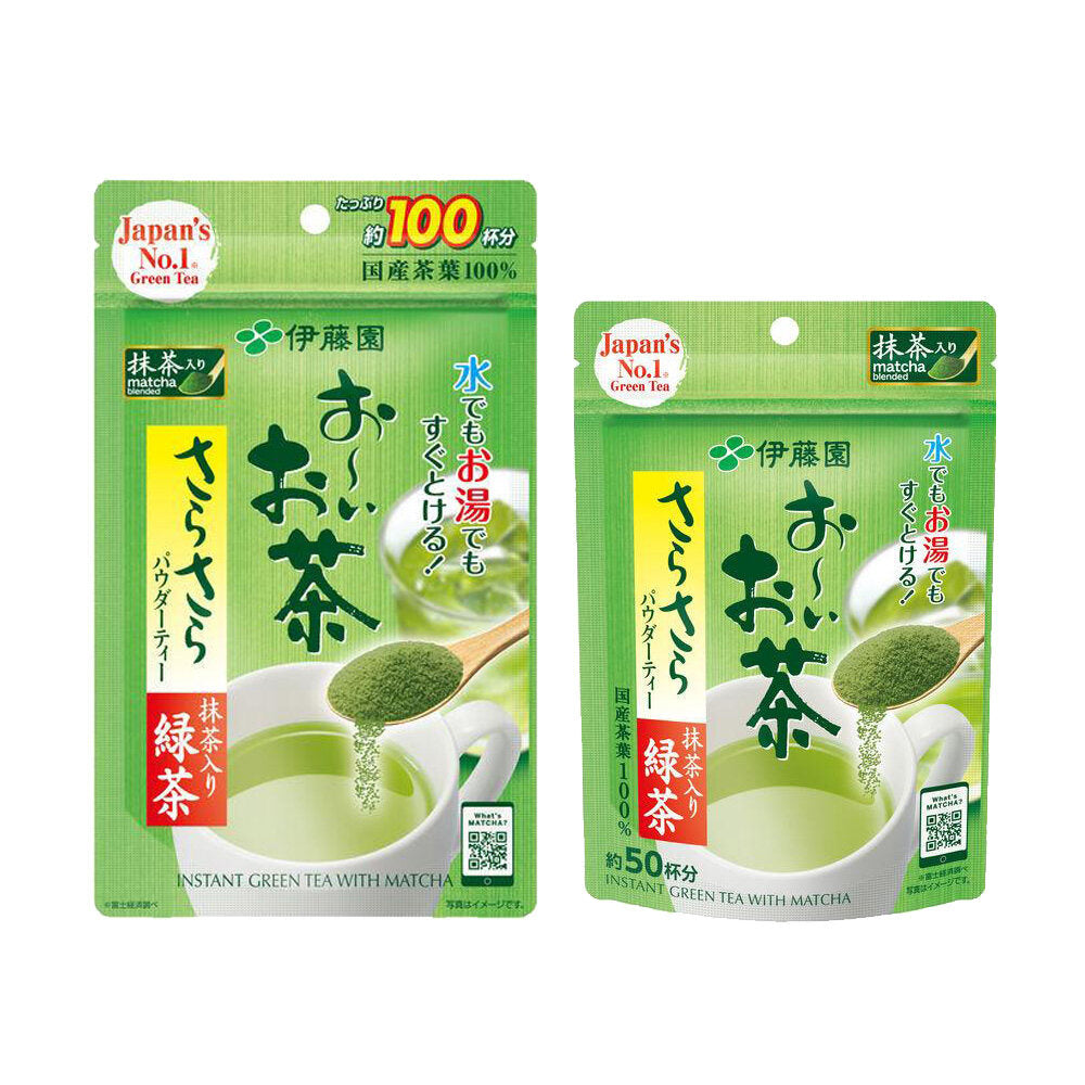伊藤園 可冷泡 含抹茶 柔滑綠茶 焙茶粉 約100杯