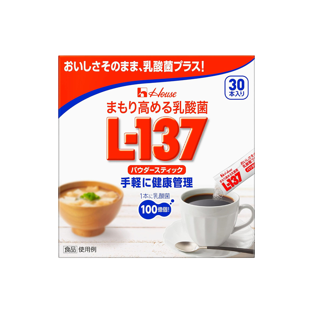 House 好侍 乳酸菌L-137 乳酸菌粉末 增加免疫力 即溶式粉末 30本入 1箱 House食品