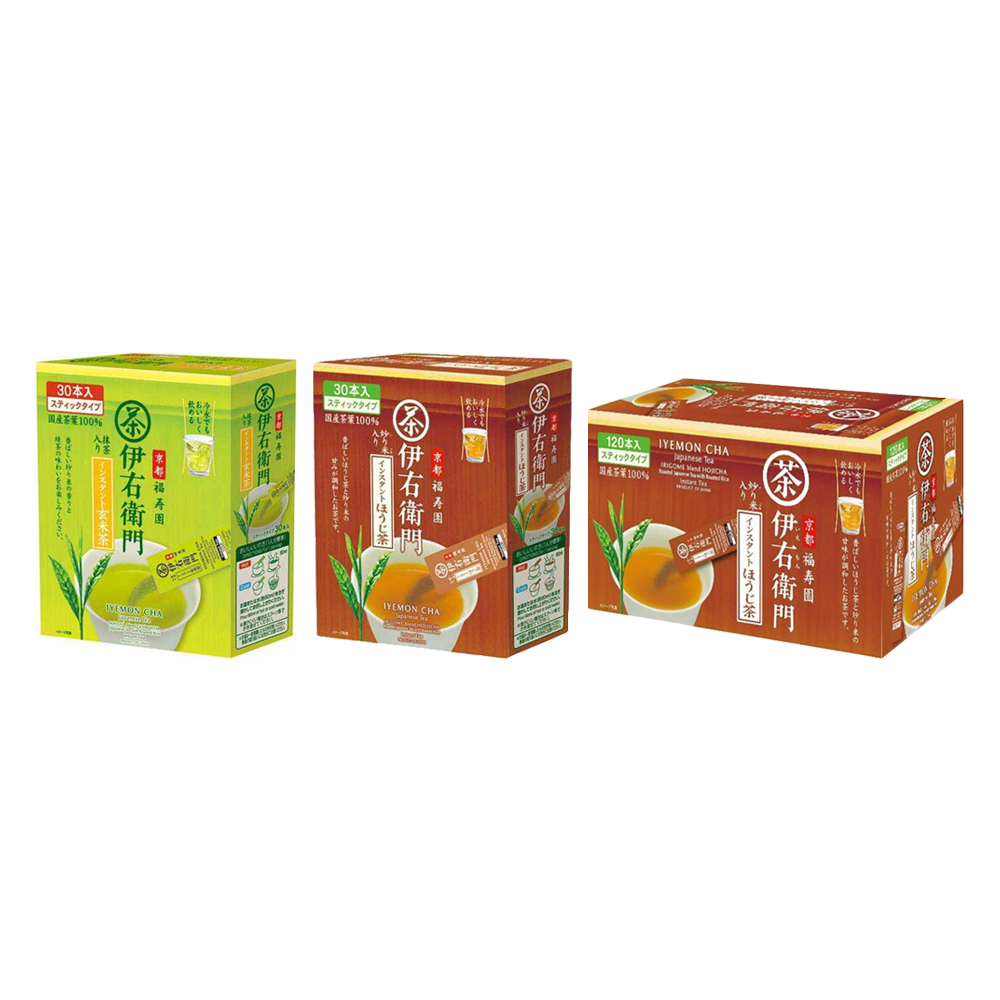 宇治 露製茶 伊右衛門 即溶式 抹茶玄米茶 糙米茶 條狀 1箱（30本入）