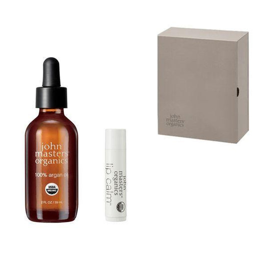 【母親節禮物】日本john masters organics 護髮護膚油 +護唇膏 灰色禮盒組