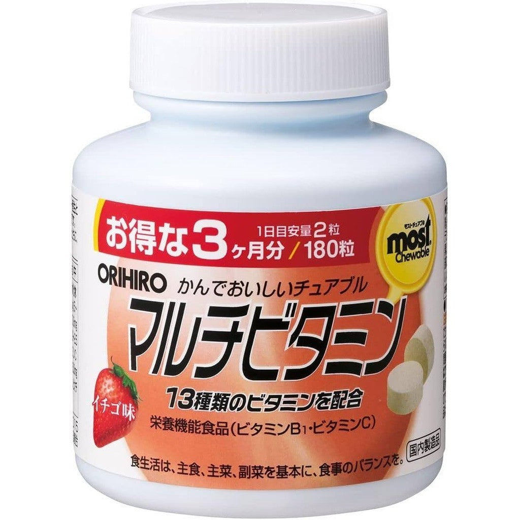 ORIHIRO歐力喜樂 咀嚼型膠原蛋白 90天份 180粒 綜合維他命 鐵 鋅 鈣 葉酸 維生素C
