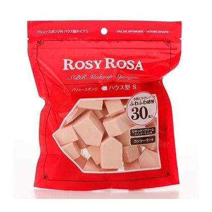 ROSY ROSA 化妝棉 化妝海綿 房屋形 楔形 四方形 圓形 30P 菱形M 6P 局部 全臉
