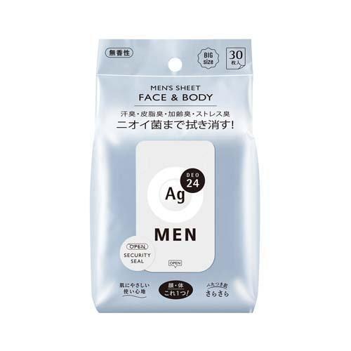 Ag DEO24 男性用便攜式 臉部身體潔膚爽身巾 30片入 無香 柑橘香 濕紙巾 / 拭汗巾
