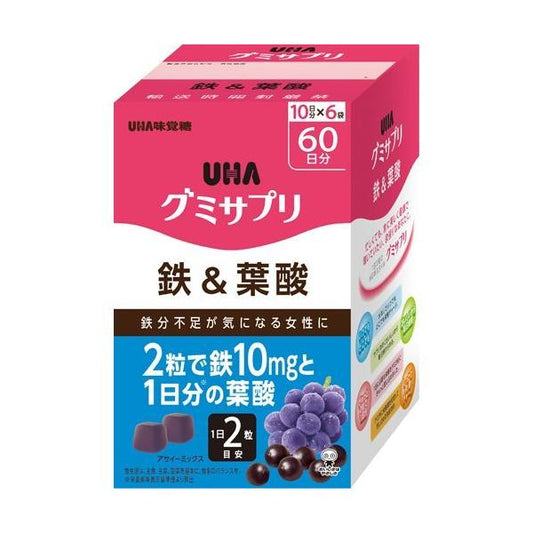 UHA 味覺糖 鐵＆葉酸10天分6包( 60天份( 1箱