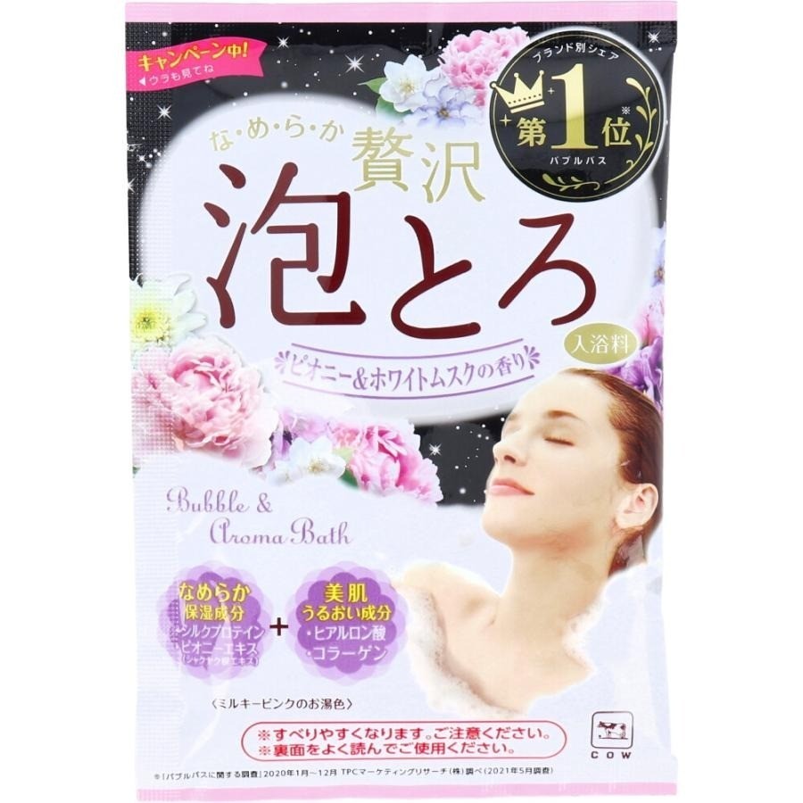 牛乳石鹼共進社 泡澡劑  湯物語 奢華泡泡 果凍玫瑰香 睡眠香氣 牡丹白麝香 30g