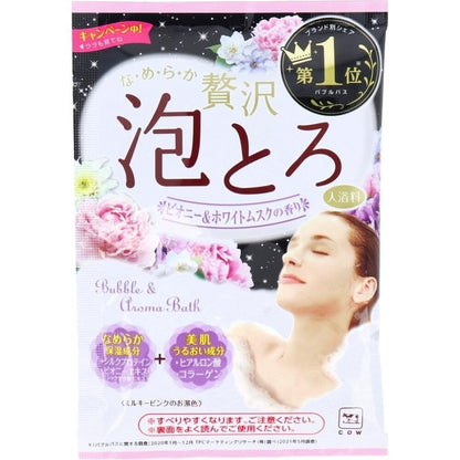 牛乳石鹼共進社 泡澡劑  湯物語 奢華泡泡 果凍玫瑰香 睡眠香氣 牡丹白麝香 30g