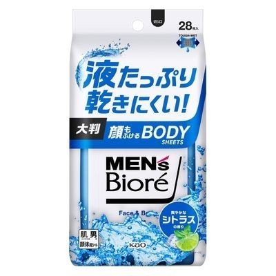 Biore 蜜妮 男士蜜妮 擦臉巾 身體擦拭巾 無香性 28片入 花王