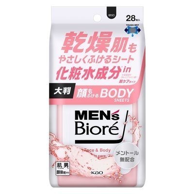 Biore 蜜妮 男士蜜妮 擦臉巾 身體擦拭巾 無香性 28片入 花王