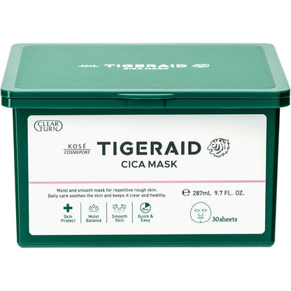 Clear Turn Tigeraid CICA 痘痘肌修復面膜 30 片 KOSE