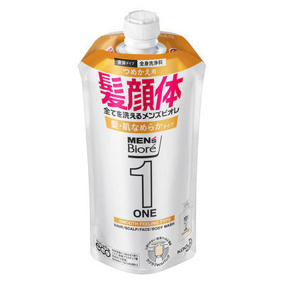 Biore 蜜妮 男士蜜妮  ONE 頭髮 全身洗淨乳 全身沐浴乳 頭髮肌膚順滑型 480ml KO
