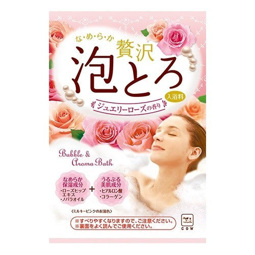 牛乳石鹼共進社 泡澡劑  湯物語 奢華泡泡 果凍玫瑰香 睡眠香氣 牡丹白麝香 30g