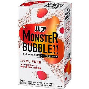 Kao 花王 babu 泡澡劑 怪獸泡沫泡澡劑  FREE 1箱 6顆