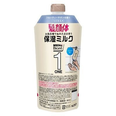 Biore 蜜妮 男士蜜妮 ONE 全身保濕護膚 無香料組 300ml 浴室內濕手可用 頭髮 臉 身體 一次完成