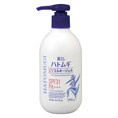 Kumano 熊野油脂 薏米 乳液 抗UV防曬凝膠  麗白 UV 乳狀凝膠 250mL 肥皂可洗淨
