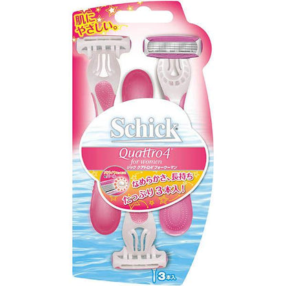 Schick 舒適 Quattro 4 女性用拋棄式四片刀刃安全除毛刀 剃刀