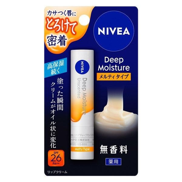 NIVEA 妮維雅  DEEP MOISTURE 深層潤澤高保濕護唇膏 嫩唇系列 Melty 2.2g SPF26・