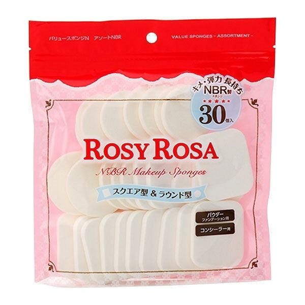 ROSY ROSA 化妝棉 化妝海綿 房屋形 楔形 四方形 圓形 30P 菱形M 6P 局部 全臉