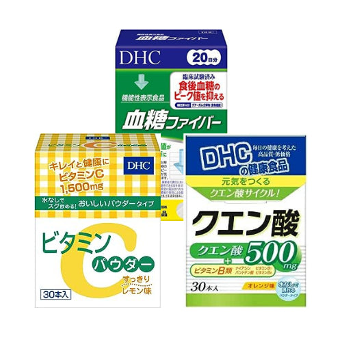 日本 DHC 粉狀 粉末 維他命C粉末  30條入 檸檬酸粉末 30條入 血糖纖維粉末 20包