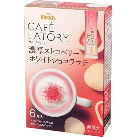 AJINOMOTO 味之素 Blendy CAFE LATORY 濃郁草莓白巧克力即溶拿鐵 無咖啡因 1盒(6包入
