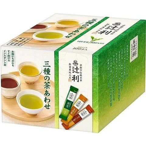 KATAOKA 片岡物產 茶 辻利 即溶茶3種混合箱 1盒(100包入)