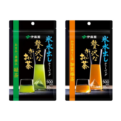 Itoen 伊藤園 茶包 冷茶豪華茶包 1袋(10包) - 甘甜一番摘綠茶 /  香氣加賀棒焙茶