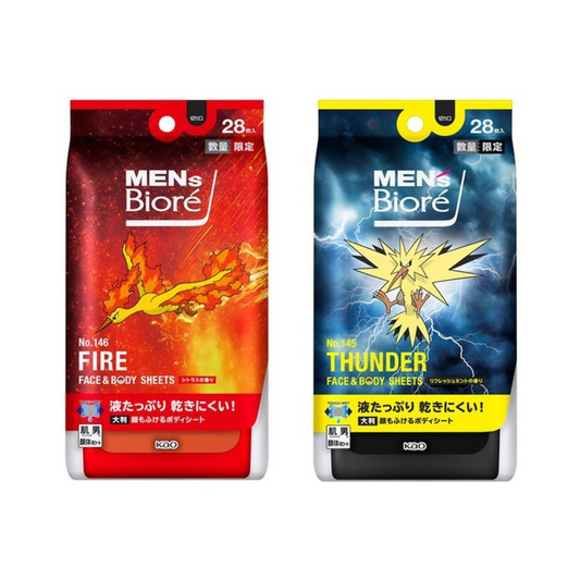 花王 MEN'S Biore 臉部身體兩用清潔濕巾 限定寶可夢包裝 28片 柑橘香/清爽薄荷香