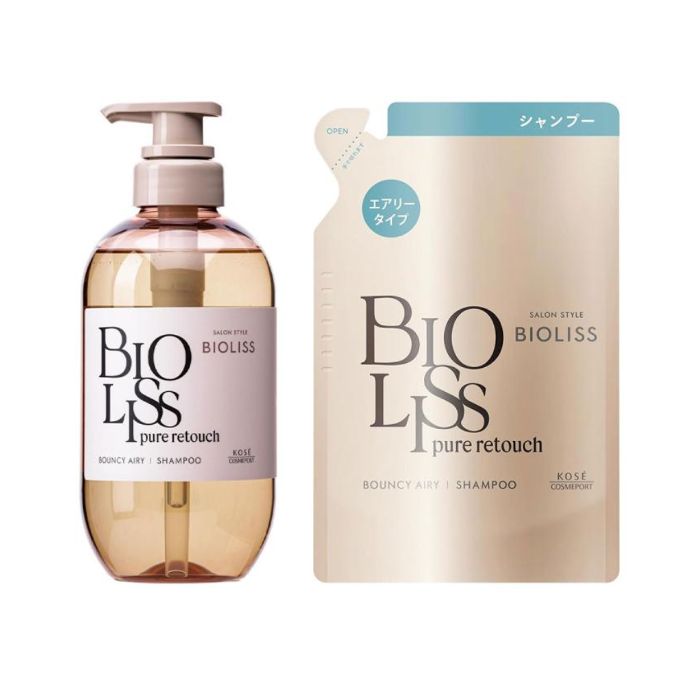 Kose高絲 Biolis Pure Retouch 扁塌髮順直洗髮精 480mL / 補充裝 340mL