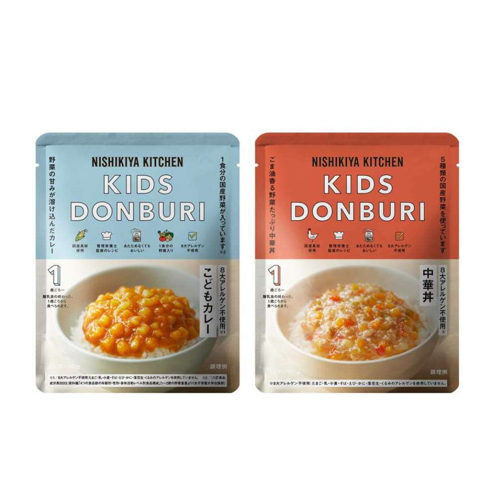 NISHIKIYA食品 幼兒食品 調理包 [1歲左右] NK'24 兒童咖哩/中華丼飯 100g