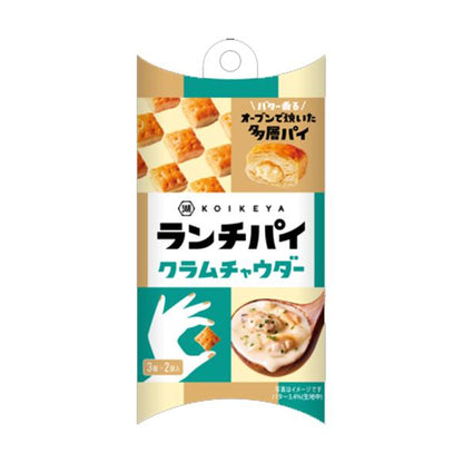湖池屋 零食 午餐派 蛤蜊巧達濃湯 / 美味披薩  1盒 (3片 x 2袋)