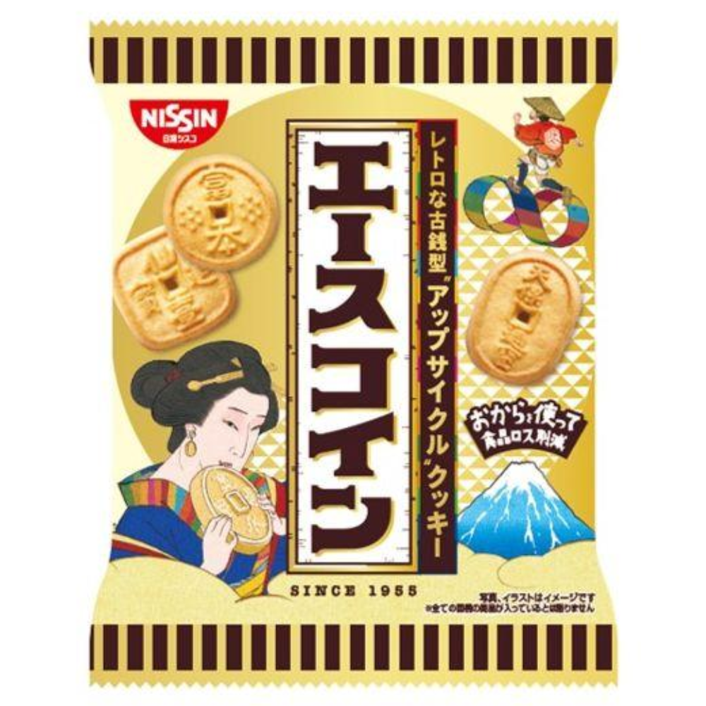 日清 餅乾 日式古幣造型餅乾 - 原味 80g / 抹茶味 75g