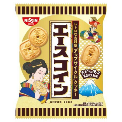 日清 餅乾 日式古幣造型餅乾 - 原味 80g / 抹茶味 75g
