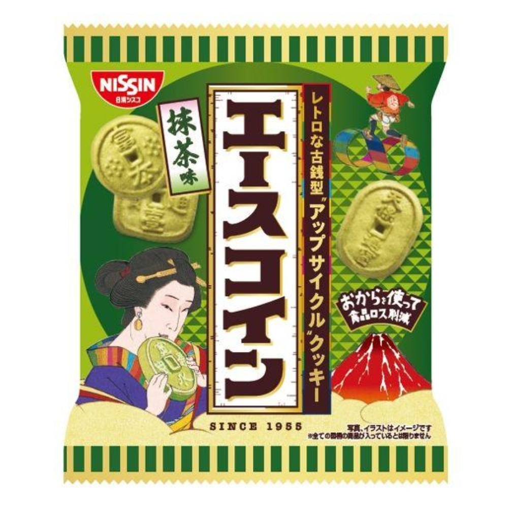 日清 餅乾 日式古幣造型餅乾 - 原味 80g / 抹茶味 75g