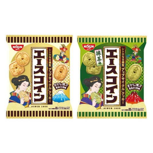 日清 餅乾 日式古幣造型餅乾 - 原味 80g / 抹茶味 75g