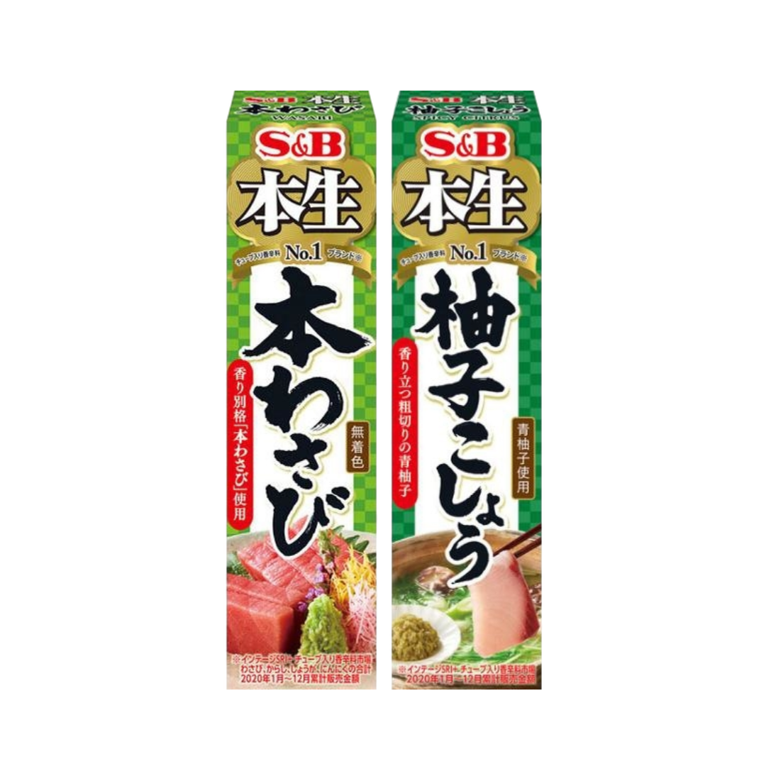 S&B 愛思必 本生系列 (本山葵醬 43g / 柚子胡椒 40g)