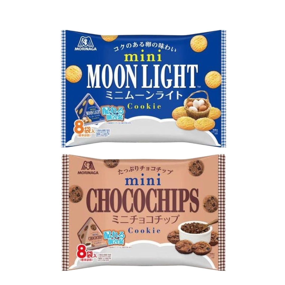 Morinaga 森永 餅乾（迷你巧克力豆139g / 迷你奶油129g）大袋（1袋 8 入）