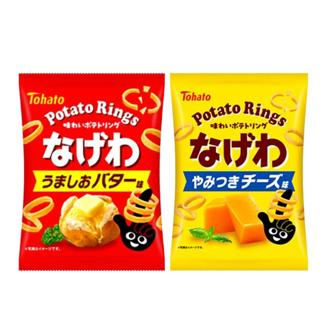 Tohato 東鳩 Nagewa 手指圈圈餅乾 (美味鹽奶油口味 18g / 上癮起司口味 57g)