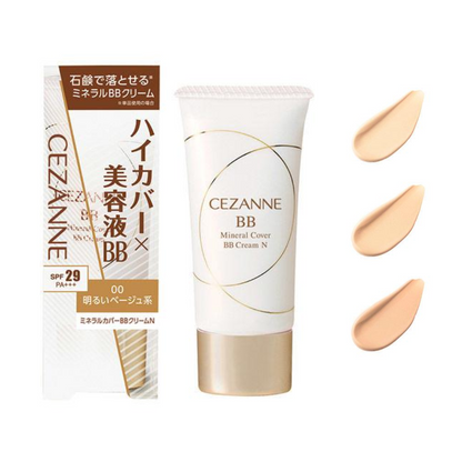 CEZANNE 礦物遮瑕 BB 霜 N（00 明亮米色 / 10 明亮自然色 / 20 自然色）30g